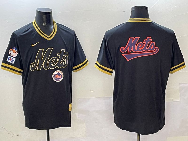 Men New York Mets Blank Black Gold Game 2025 Nike MLB Jersey style 3254->new york mets->MLB Jersey